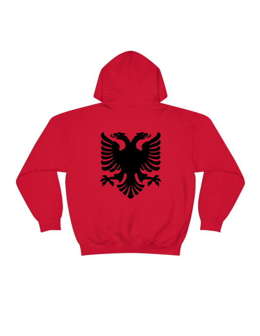 Red and black shqipe hoodie